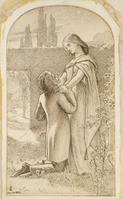 Two Lovers in a starlit Garden, 1862 by Joseph Noel Paton